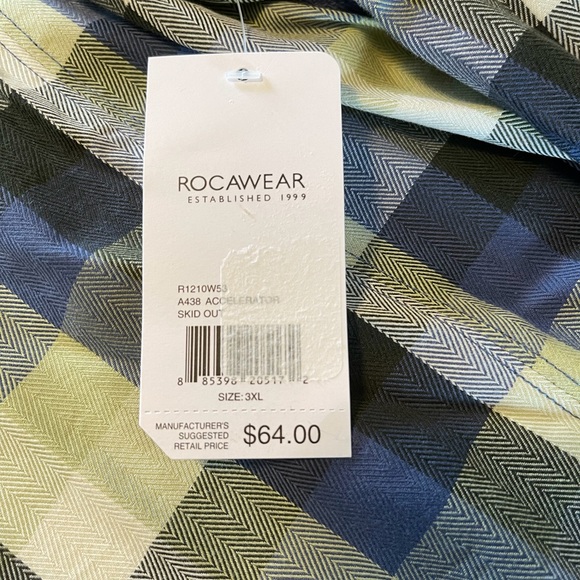 NWT: Rocawear long sleeve, blue/green plaid Sz 3XL - Picture 4 of 10